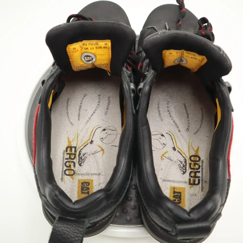 Caterpillar Steel Toe Mens Size 12 Shoes Brode Working Black Leather Low Top